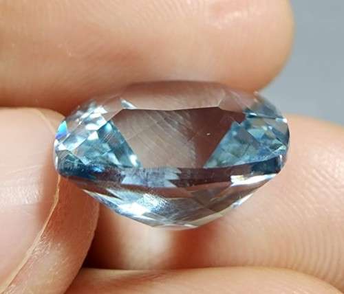 SEAFOAM BLUE AQUAMARINE GEMSTONE LARGE 9,60CT WITH BEAUTIFUL CUSHION CUT