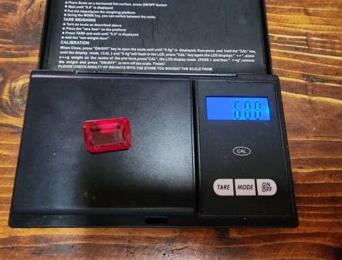 AMAZING LARGE 34,40CT REAL RED RUBY GEMSTONE  SCRATCH GLASS!  UV RED!  HIGH THERMAL CONDUCTIVITY!