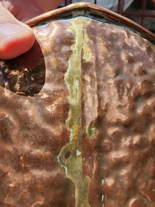 DOVETAILED JOINTED! AND RIVETED HANDLES! HANDMADE COPPER COAL BUCKET - HEAVY 2,7KG