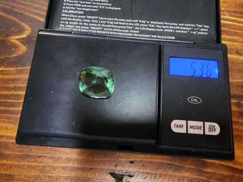 HOW STRANGE? A VERY LARGE 26,80CT GREEN AMETHYST GEMSTONE WITH BEAUTIFUL CUSHION CUT