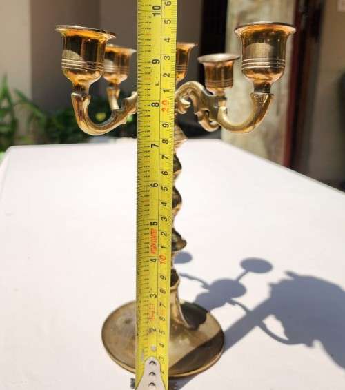 SMALL 5-ARM BRASS CANDELABRUM  A MUST HAVE IN SOUTH AFRICA!  1ST OF 2 ON AUCTION