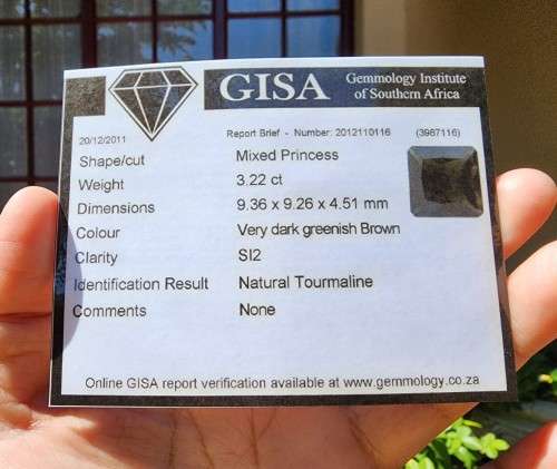 DARK GREEN VERDALITE TOURMALINE 3,25CT GEMSTONE NATURAL AND UNTREATED FROM BRAZIL