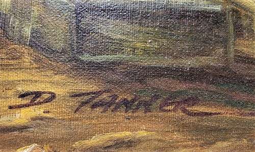 COLOURFUL SIGNED D TANNER WATER LANDSCAPE ORIGINAL VINTAGE OIL ON BOARD LARGE 103CM W 73CM H