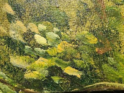 COLOURFUL SIGNED D TANNER WATER LANDSCAPE ORIGINAL VINTAGE OIL ON BOARD LARGE 103CM W 73CM H