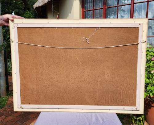 COLOURFUL SIGNED D TANNER WATER LANDSCAPE ORIGINAL VINTAGE OIL ON BOARD LARGE 103CM W 73CM H