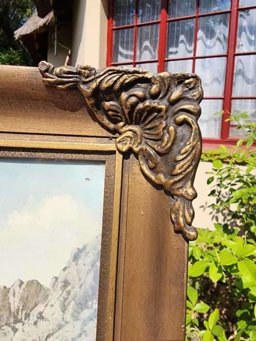 TINUS DE JONGH (1885-1942) CAPE MOUNTAINS VINTAGE WOODEN FRAMED PRINT