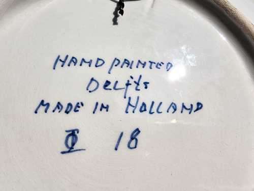 DELFT WINDMILL PLATE HANDMADE IN HOLLAND WITH ARTIST SIGNATURE