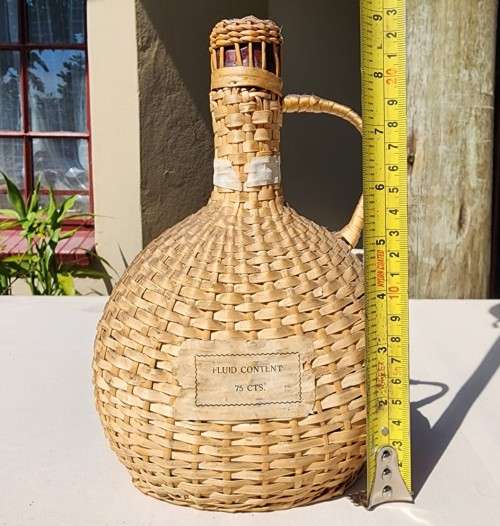 YOU CAN DRINK SOME 100 YEAR OLD WINE! FULL UNOPENED MADEIRA DIMIJOHN WICKER BOTTLE CIRCA 1940-1960