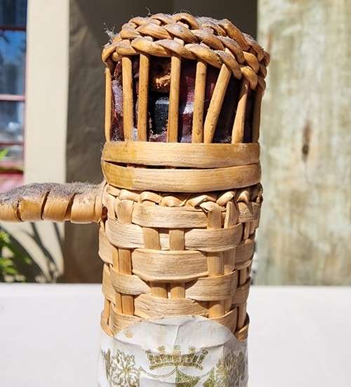 YOU CAN DRINK SOME 100 YEAR OLD WINE! FULL UNOPENED MADEIRA DIMIJOHN WICKER BOTTLE CIRCA 1940-1960