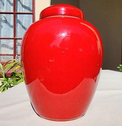 POOLE POTTERY ENGLAND LIVING GLAZE HAND PAINTED GINGER JAR SIGNED AX AND MS