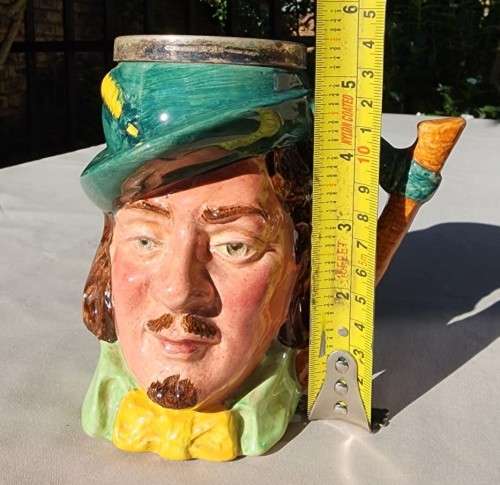 VINTAGE 1950S LANCASTER AND SANDLAND ROBIN HOOD CHARACTER JUG WITH YEOMAN EPNS RIM
