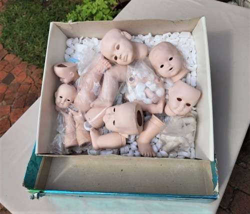 JDK KESTNER BISQUE DOLL REPRODUCTION MOULDS FROM THE 1990S SIGNED INCLUDING A HILDA REPLICA HEAD