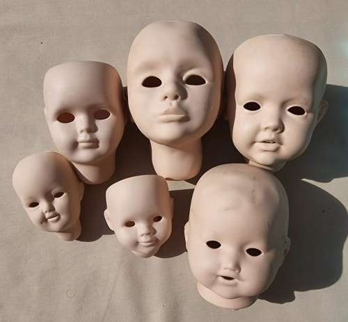 JDK KESTNER BISQUE DOLL REPRODUCTION MOULDS FROM THE 1990S SIGNED INCLUDING A HILDA REPLICA HEAD