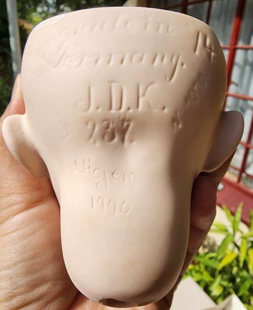 JDK KESTNER BISQUE DOLL REPRODUCTION MOULDS FROM THE 1990S SIGNED INCLUDING A HILDA REPLICA HEAD