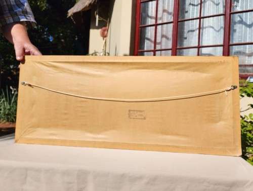 AFRICAN VILLAGE RIVER SCENE PAINTING SIGNED MUANYA