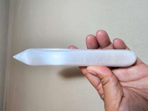 MAGICAL LARGE SELENITE (STONE OF THE MOON) PEN STICK WAND