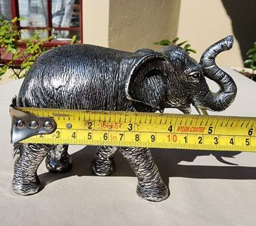 DETAILED ELEPHANT RESIN FIGURINE 16CM LONG