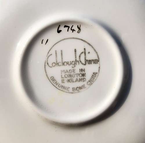 COLCOUGH ENGLAND TRIO IN HARLEQUIN BALLET LEMON YELLOW PATTERN (5TH OF 6) - WW2 ERA 1939 MARK