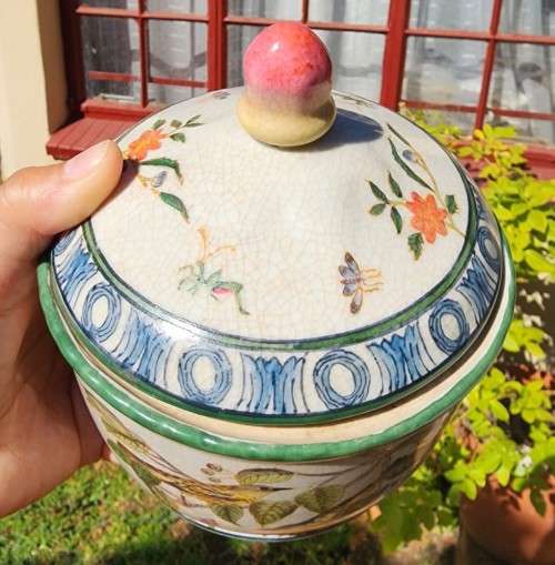 VINTAGE WONG LEE (WL) 1895 CHINESE PORCELAIN LIDDED BOWL