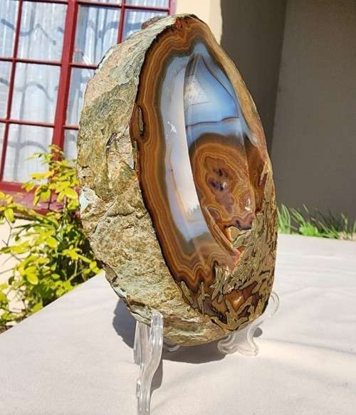 BEAUTIFUL LARGE BANDED AGATE TRAY  1ST OF TWO ON AUCTION