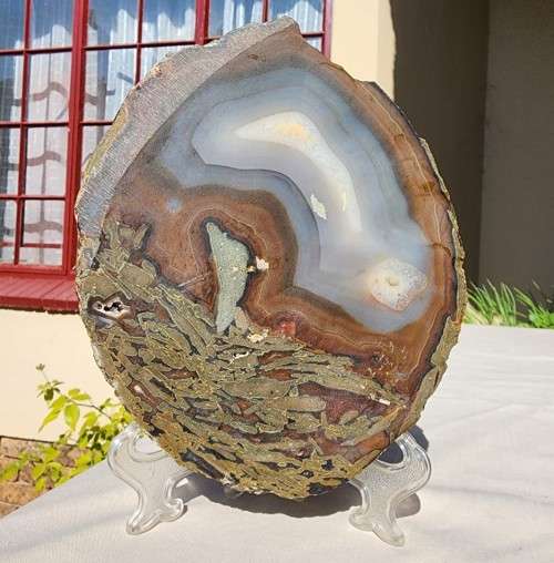 BEAUTIFUL LARGE BANDED AGATE TRAY  1ST OF TWO ON AUCTION