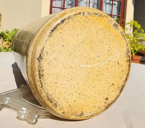 LARGE 36CM HIGH 3,6KG STONEWARE VASE HAND PAINTED GLAZED