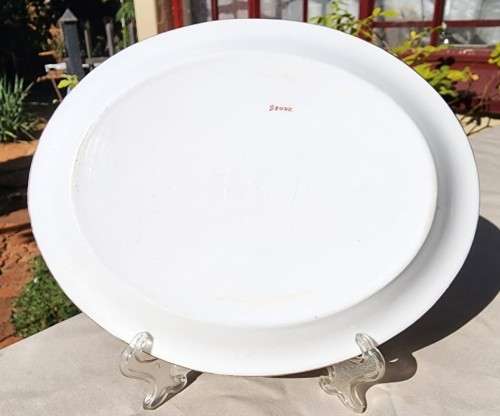 ANTIQUE (1800-1820) EARLY SPODE CHARCOAL BLACK BAT PRINTED PATTERN TRAY