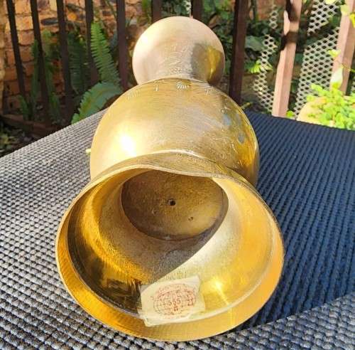 BEAUTIFUL LARGE 34CM HIGH BRASS VASE 2ND OF 2 ON AUCTION