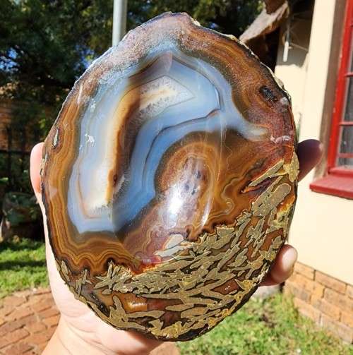 BEAUTIFUL LARGE BANDED AGATE TRAY - RELISTED DUE TO NON PAYMENT