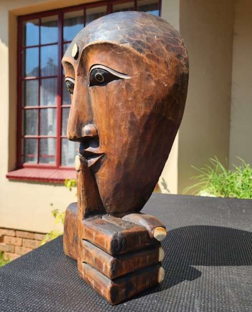 BALINESE MALE SHUSH WOODEN MASK FOR A WELCOME DAY OF SILENCE LARGE 40CM HIGH