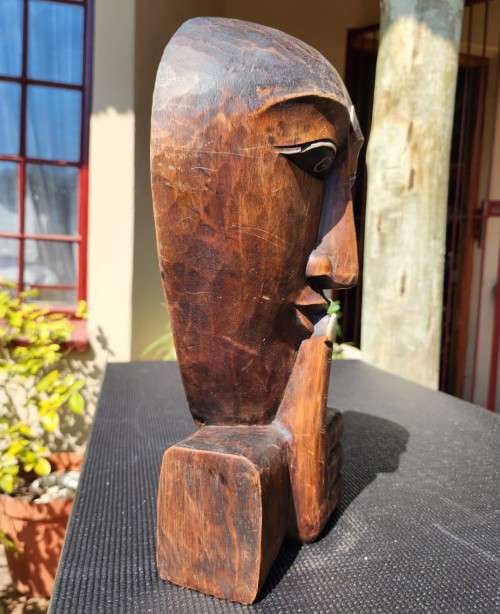 BALINESE MALE SHUSH WOODEN MASK FOR A WELCOME DAY OF SILENCE LARGE 40CM HIGH