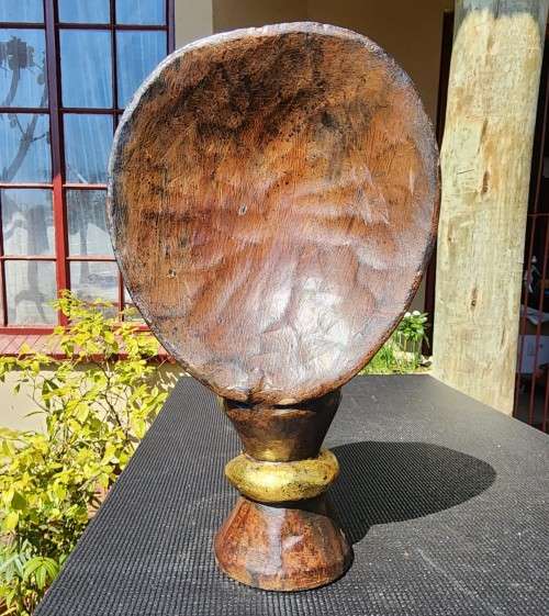 BALINESE FEMALE SHUSH WOODEN MASK FOR A WELCOME DAY OF SILENCE LARGE 40CM HIGH