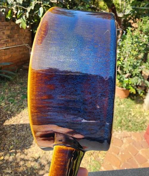 VINTAGE 1980S OVEN KING ITALY STONEWARE SAUCEPAN  HAND PAINTED LID GLAZED