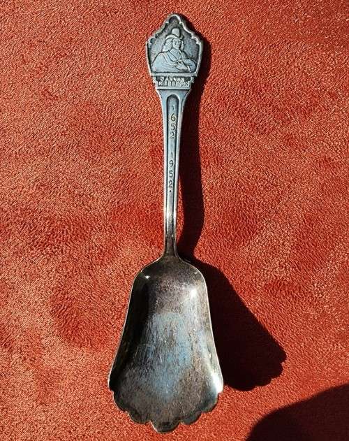 AN 1952 JAN VAN RIEBEECK 300 YEAR ANNIVERSARY SOLA 90 DUTCH SILVERPLATED SPOON