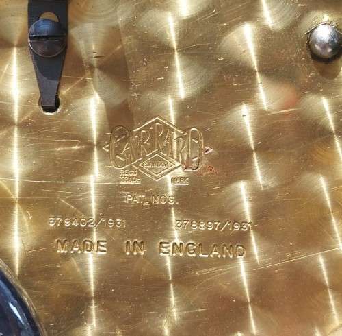 GERRARD ENGLAND 1930S MECHANICAL KEY WOUND MANTLE CLOCK COMPLETE WITH ORIGINAL KEY AND PENDULUM