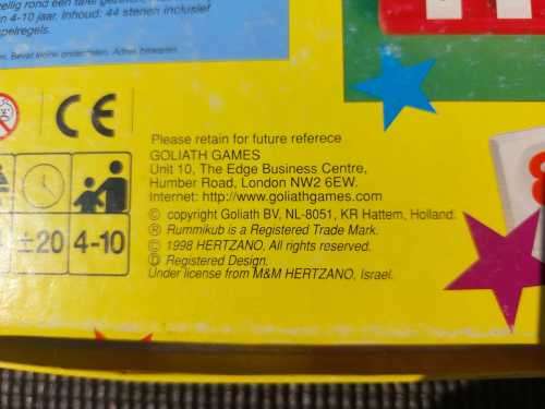 RUMNIKUB JUNIOR 1998 DUTCH SIGNATURE GAME BY GOLIATH TOYS