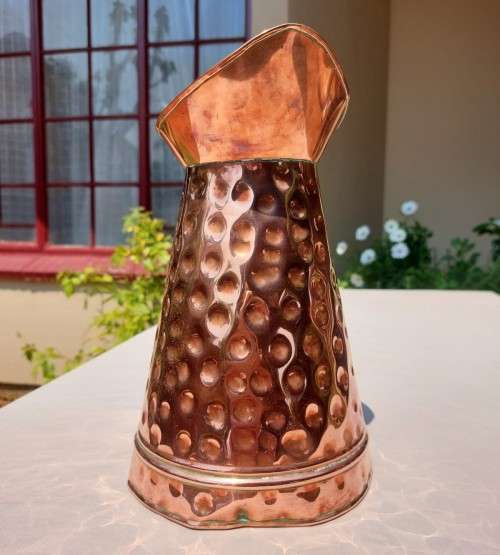HAND HAMMERED COPPER PITCHER  SHINY AND BEAUTIFUL