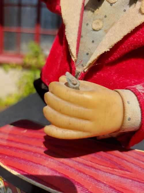 RARE VINTAGE 1950S NOMURA JAPANESE MANUFACTURED BATTERY POWERED BARTENDER FACE STILL LIGHTS UP!