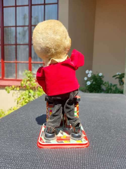 RARE VINTAGE 1950S NOMURA JAPANESE MANUFACTURED BATTERY POWERED BARTENDER FACE STILL LIGHTS UP!