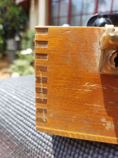 MEGATRON ENGLAND 1960S ARCHITECTURAL LIGHTMETER IN OLD DOVETAILED WOODEN CASE COMPLETE! RARE FIND!