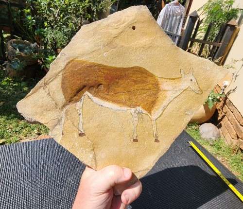 ELAND MODERN IMITATION SAN BUSHMEN ROCK ART ON SLATE