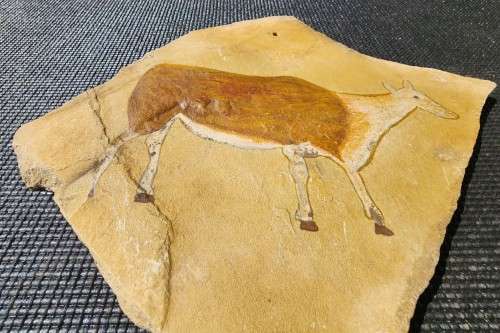 ELAND MODERN IMITATION SAN BUSHMEN ROCK ART ON SLATE