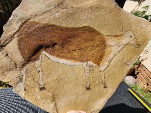 ELAND MODERN IMITATION SAN BUSHMEN ROCK ART ON SLATE