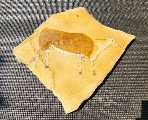 ELAND MODERN IMITATION SAN BUSHMEN ROCK ART ON SLATE