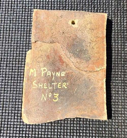 SAN DRESSED MODERN IMITATION SAN BUSHMEN ROCK ART ON SLATE MARKED M PAYNE SHELTER NO 3