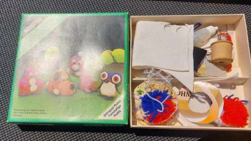 TWO PARTLY COMPLETED VINTAGE GAMES: ART MASTER PAINT BY NUMBERS AND POM POM RASCALS