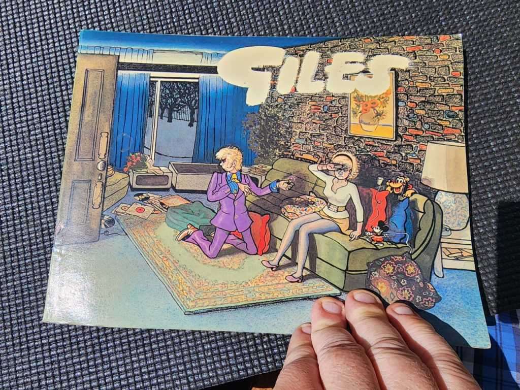 A COLLECTION OF 2 VINTAGE 1970S GILES DAILY EXPRESS CARTOONS  ISSUES 25 AND 26