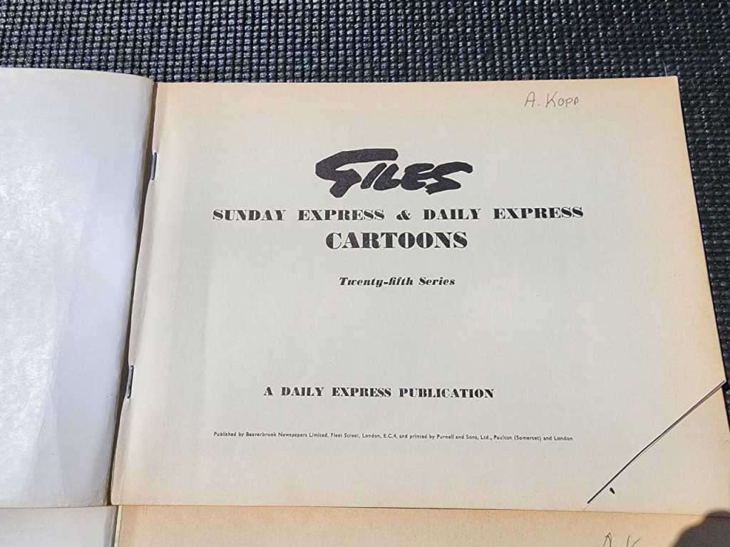 A COLLECTION OF 2 VINTAGE 1970S GILES DAILY EXPRESS CARTOONS  ISSUES 25 AND 26