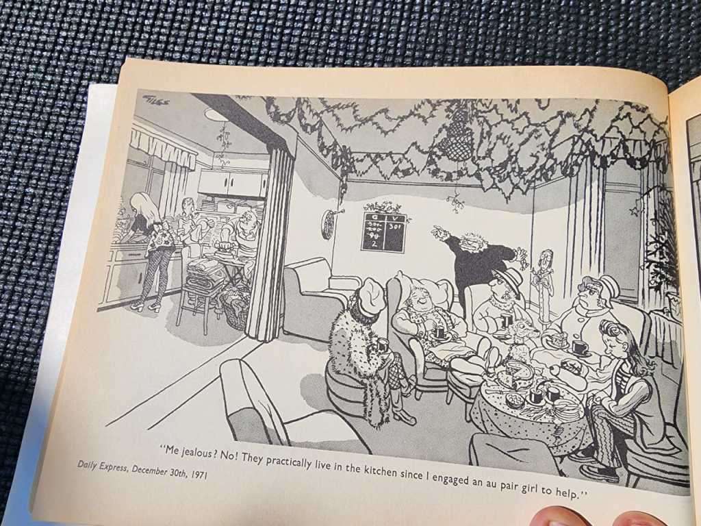 A COLLECTION OF 2 VINTAGE 1970S GILES DAILY EXPRESS CARTOONS  ISSUES 25 AND 26