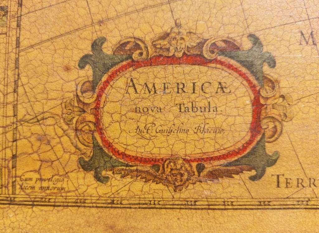 RARE ANTIQUE MAP AMERICAE NOVA TABULA WITH ELDORADO WILLEM BLAEU (1571-1638) HAND COLOURED ENGRAVING